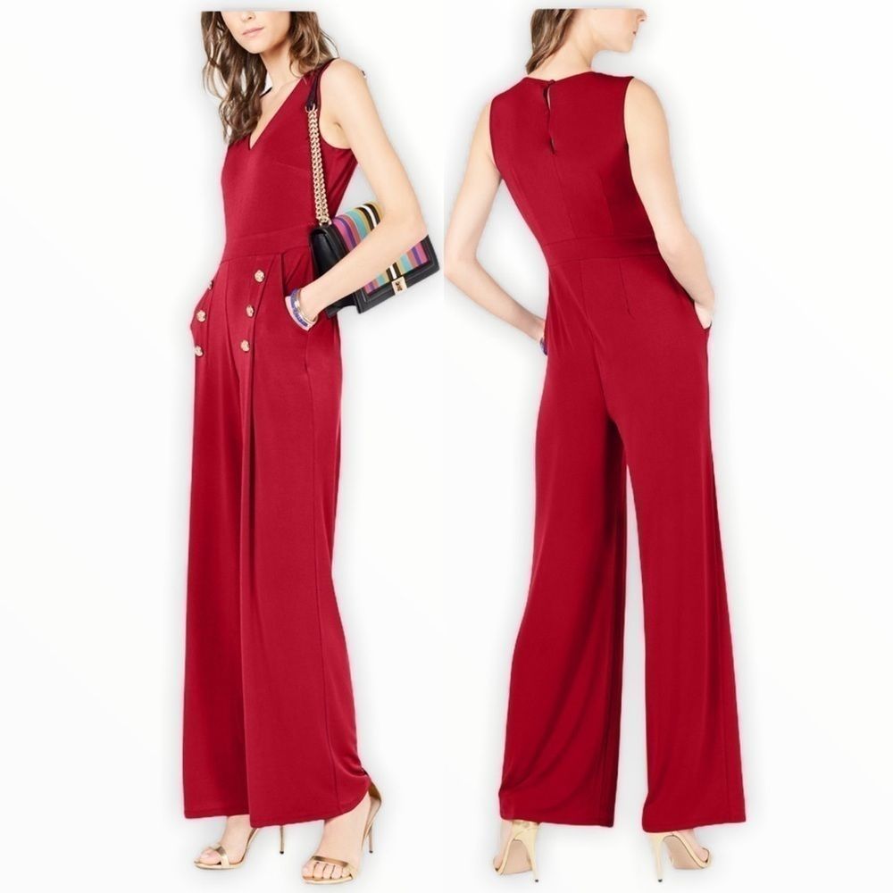 INC International Concepts Sailor Button Jumpsuit